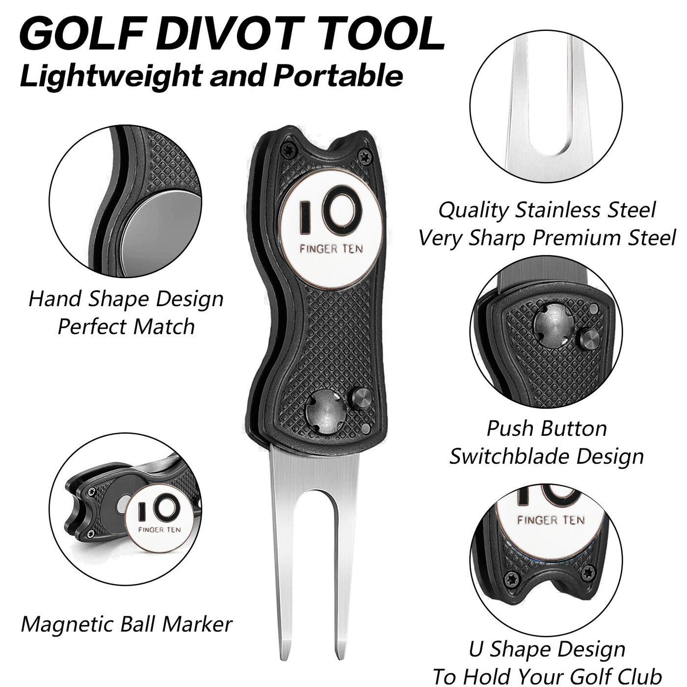 2er-Pack Golf-Divot-Tools mit Ballmarker 