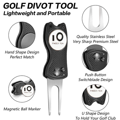 Lot de 2 outils de relèvement de gazon de golf avec marqueur de balle 