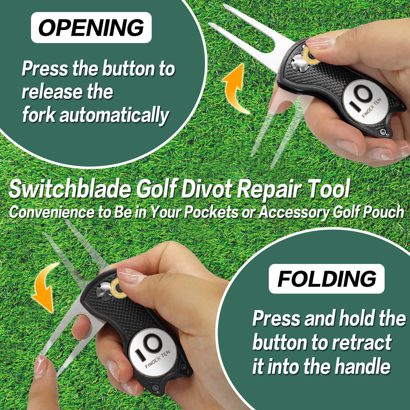 2er-Pack Golf-Divot-Tools mit Ballmarker 