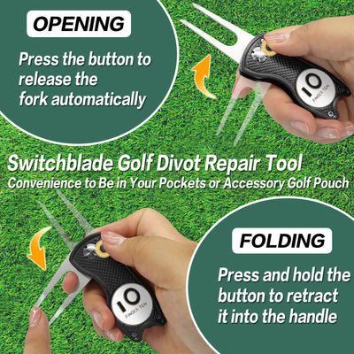 2er-Pack Golf-Divot-Tools mit Ballmarker 