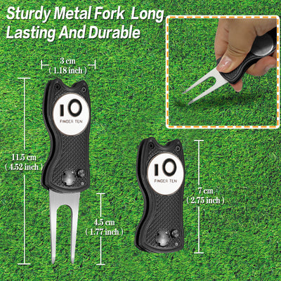 Lot de 2 outils de relèvement de gazon de golf avec marqueur de balle 