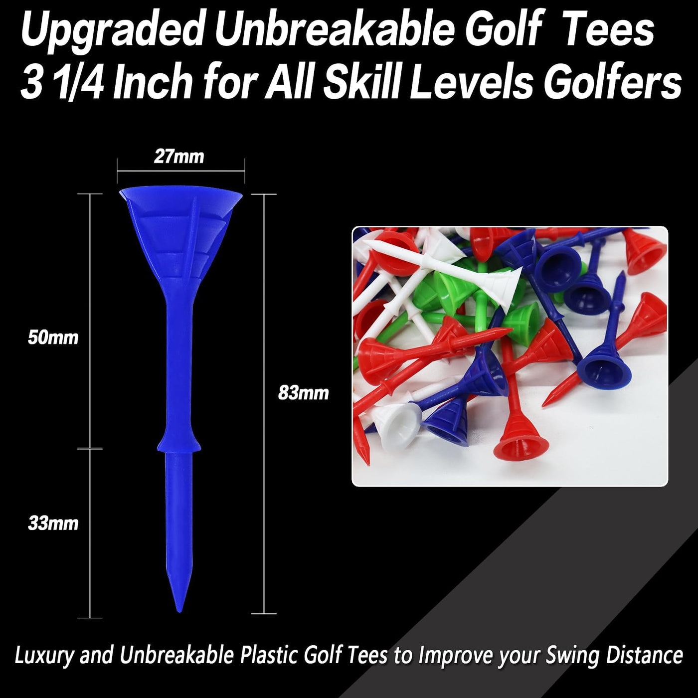 60 Pack Cup Tees 3 1/4 Unbreakable
