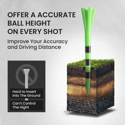 Golf Tees Plastic 80 Driver with 20 Iron Mixed 100 Pack