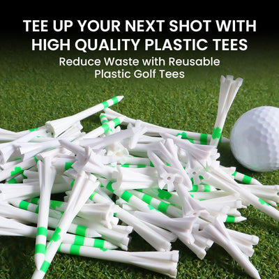 Luck Clover Golf Tees 80 Driver with 20 Iron Plastic Tee Mixed Pack