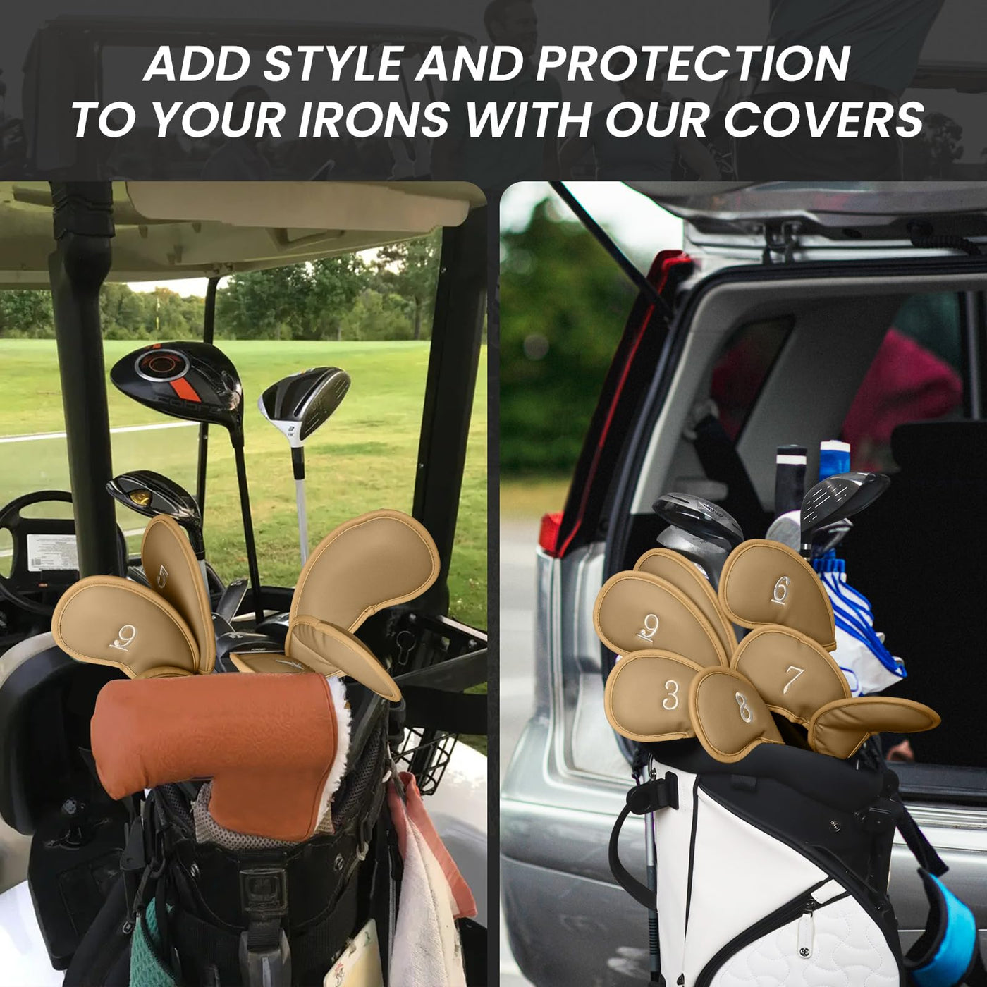 Golf Iron Head Covers 12 Piece Set Universal Fit