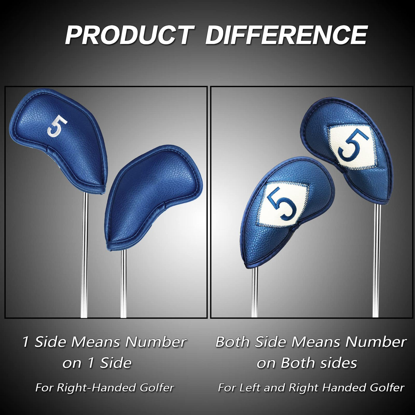 Golf Iron Head Covers 12 Piece Set Universal Fit