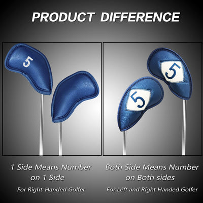 Golf Iron Head Covers 12 Piece Set Universal Fit