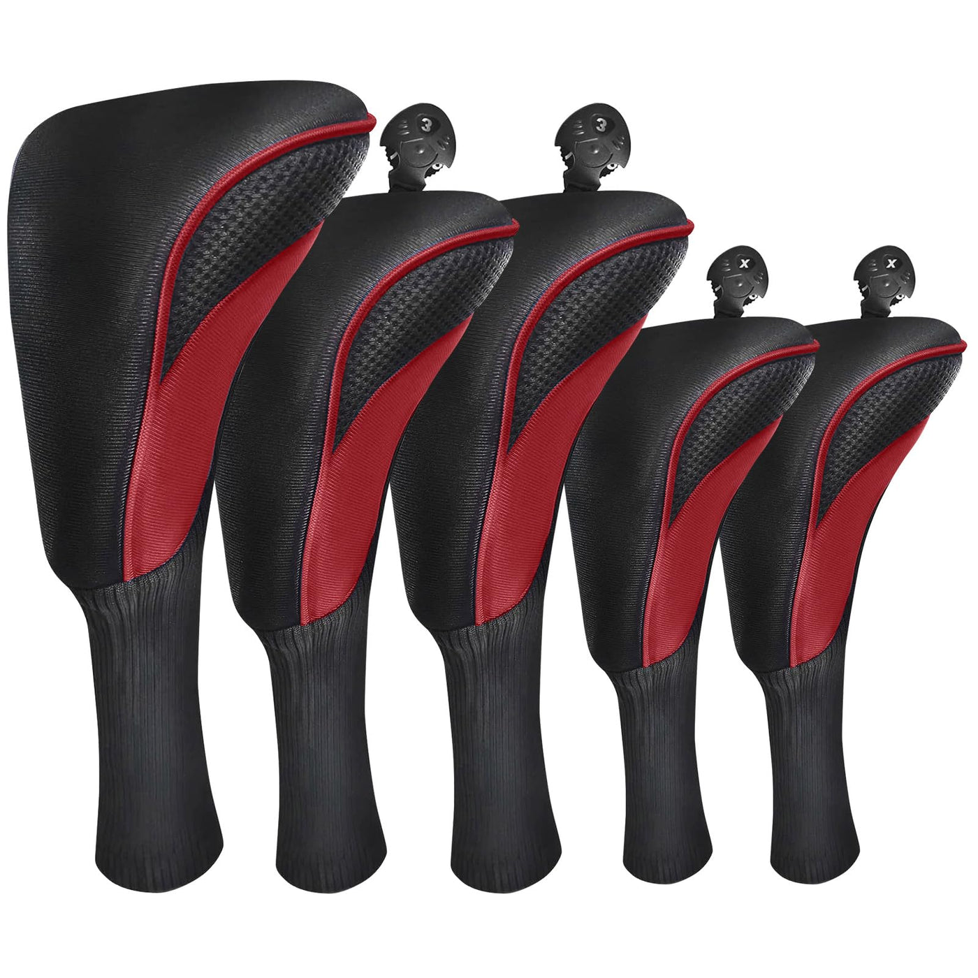 Golf Club Head Covers for Woods Driver Fairway Hybrid Value 5 Pack