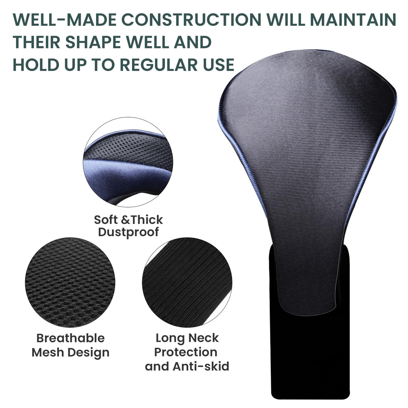 Golf Club Head Covers for Woods Driver Fairway Hybrid Value 5 Pack