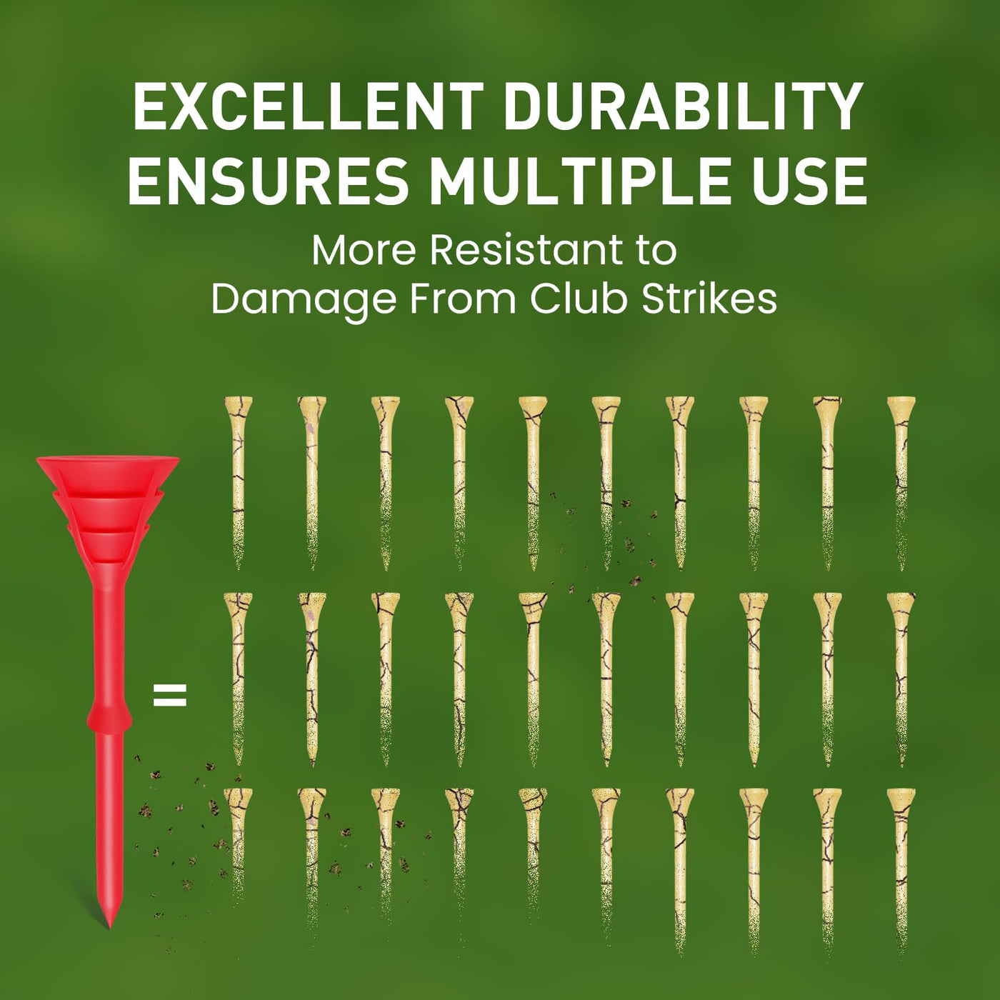 50/100 Pack Golf Tees Unbreakable Plastic 3 1/4