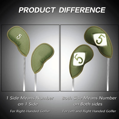 Golf Iron Head Covers 12 Piece Set Universal Fit