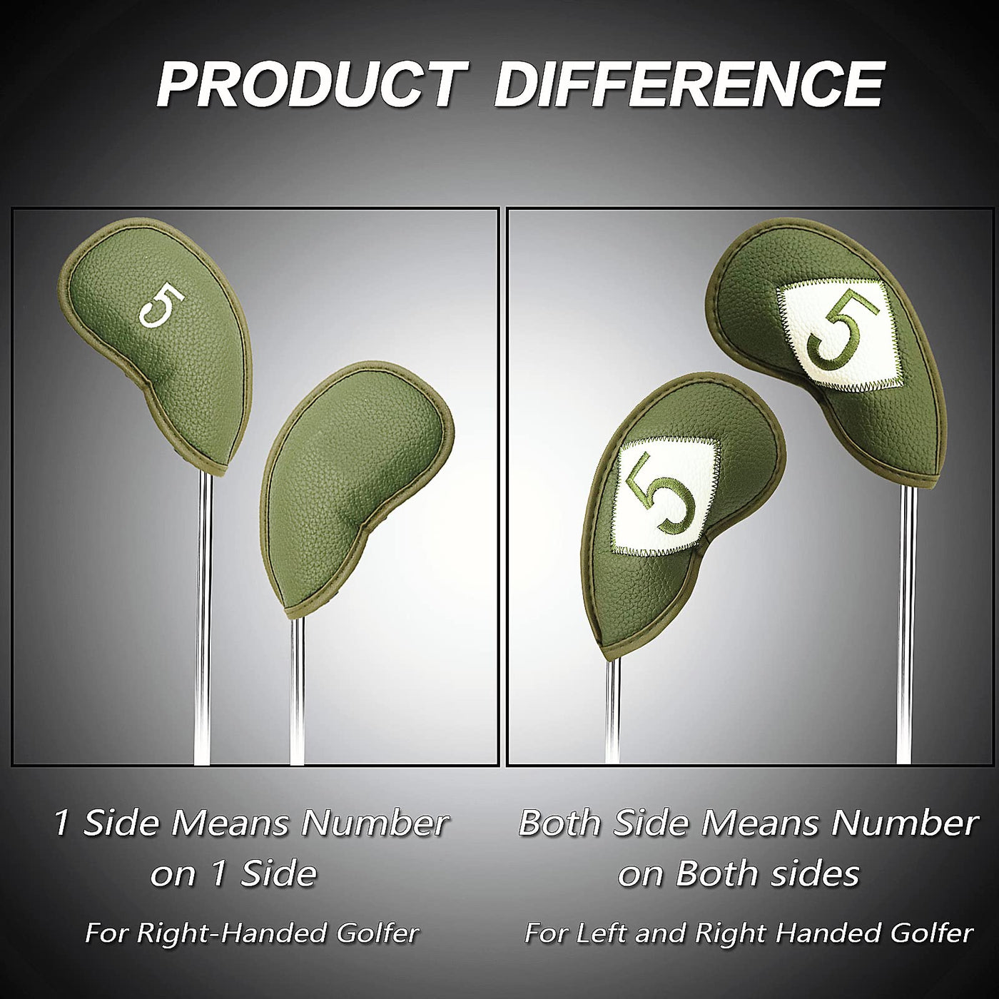 Golf Iron Head Covers 12 Piece Set Universal Fit