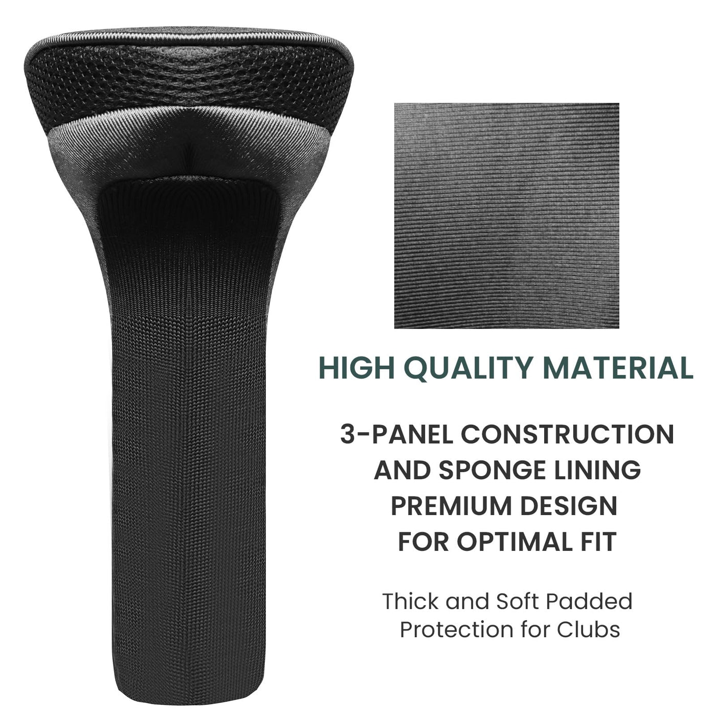 Golf Club Head Covers for Woods Driver Fairway Hybrid Value 5 Pack