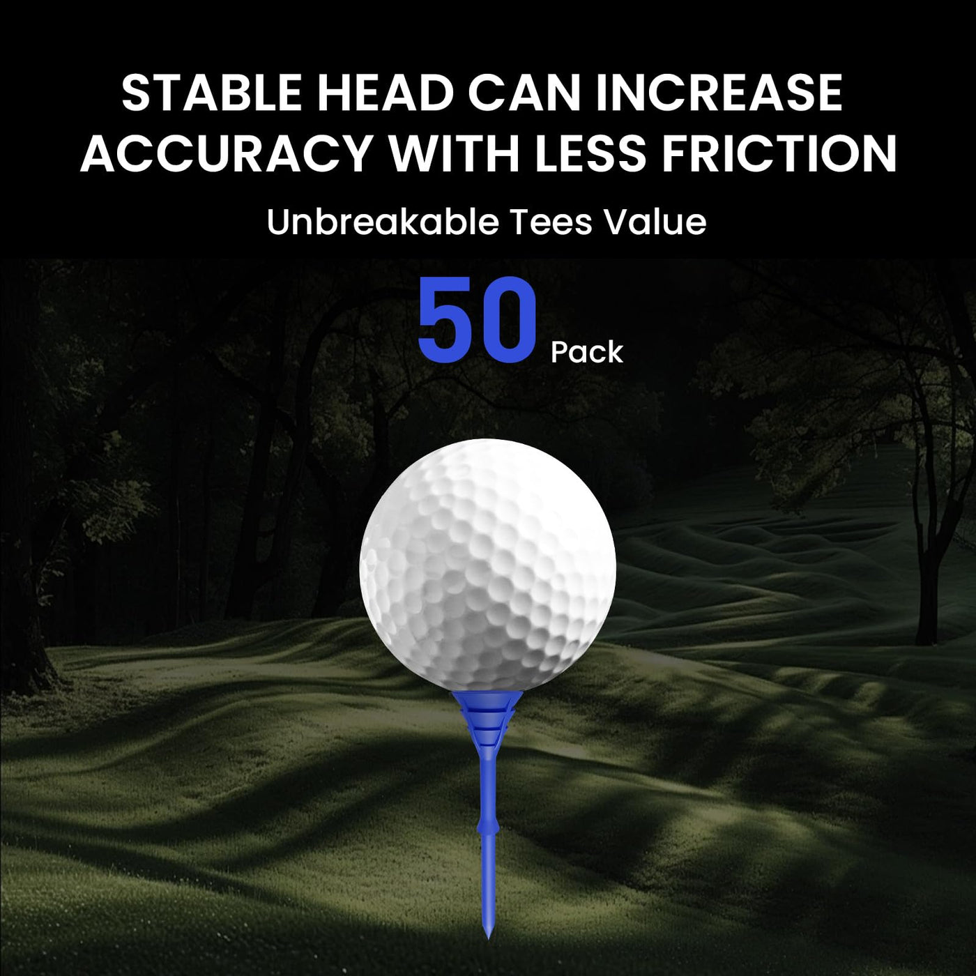 50/100 Pack Golf Tees Unbreakable Plastic 3 1/4