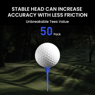 50/100 Pack Golf Tees Unbreakable Plastic 3 1/4