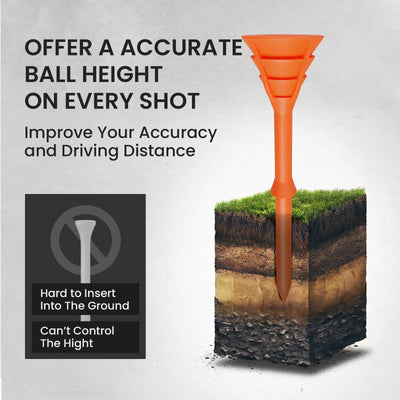 50/100 Pack Golf Tees Unbreakable Plastic 3 1/4