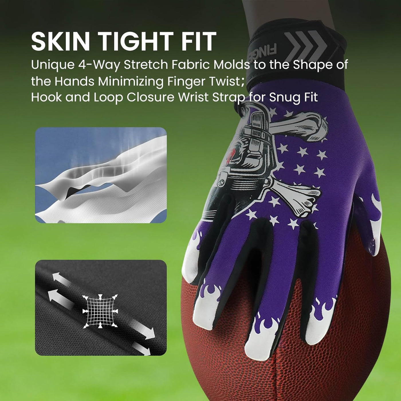 Football Receiver Gloves Youth Purple