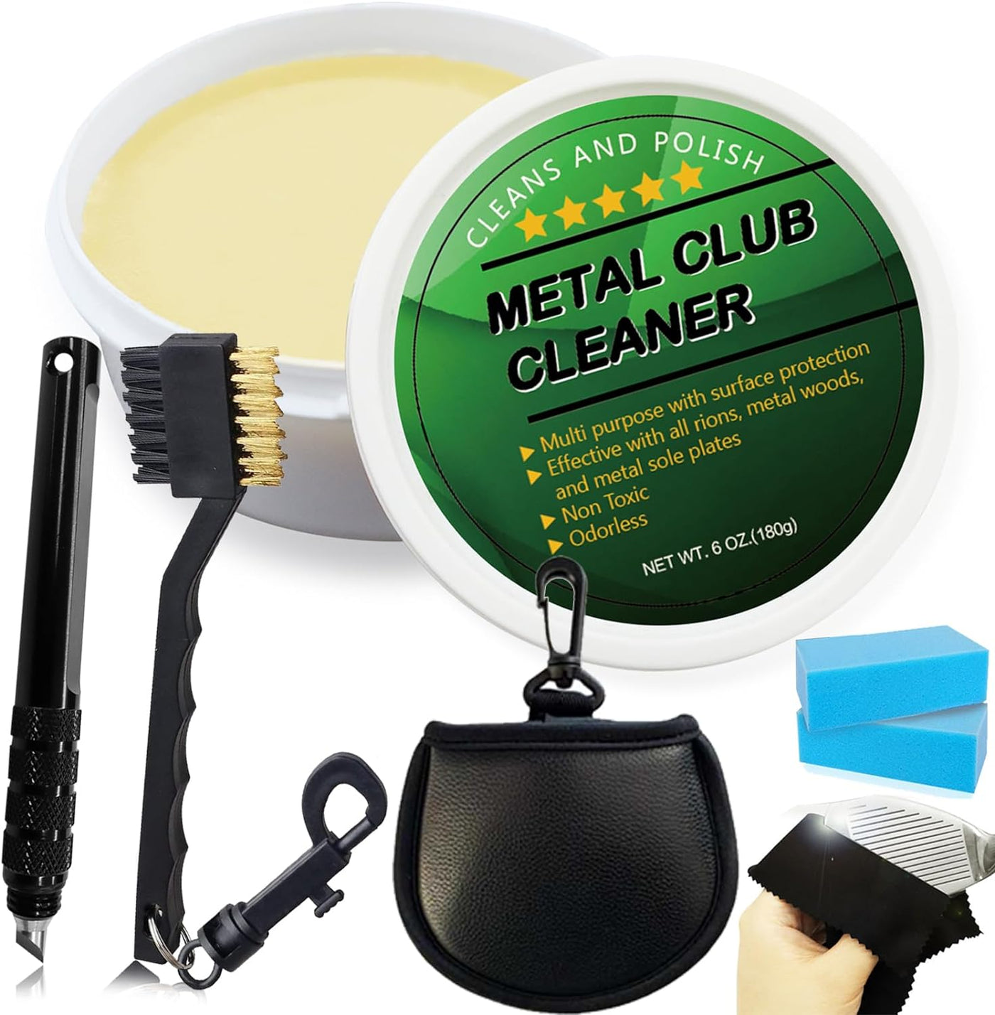 Golf Iron Polishing Kit Club Cleaner Polish Cleaning