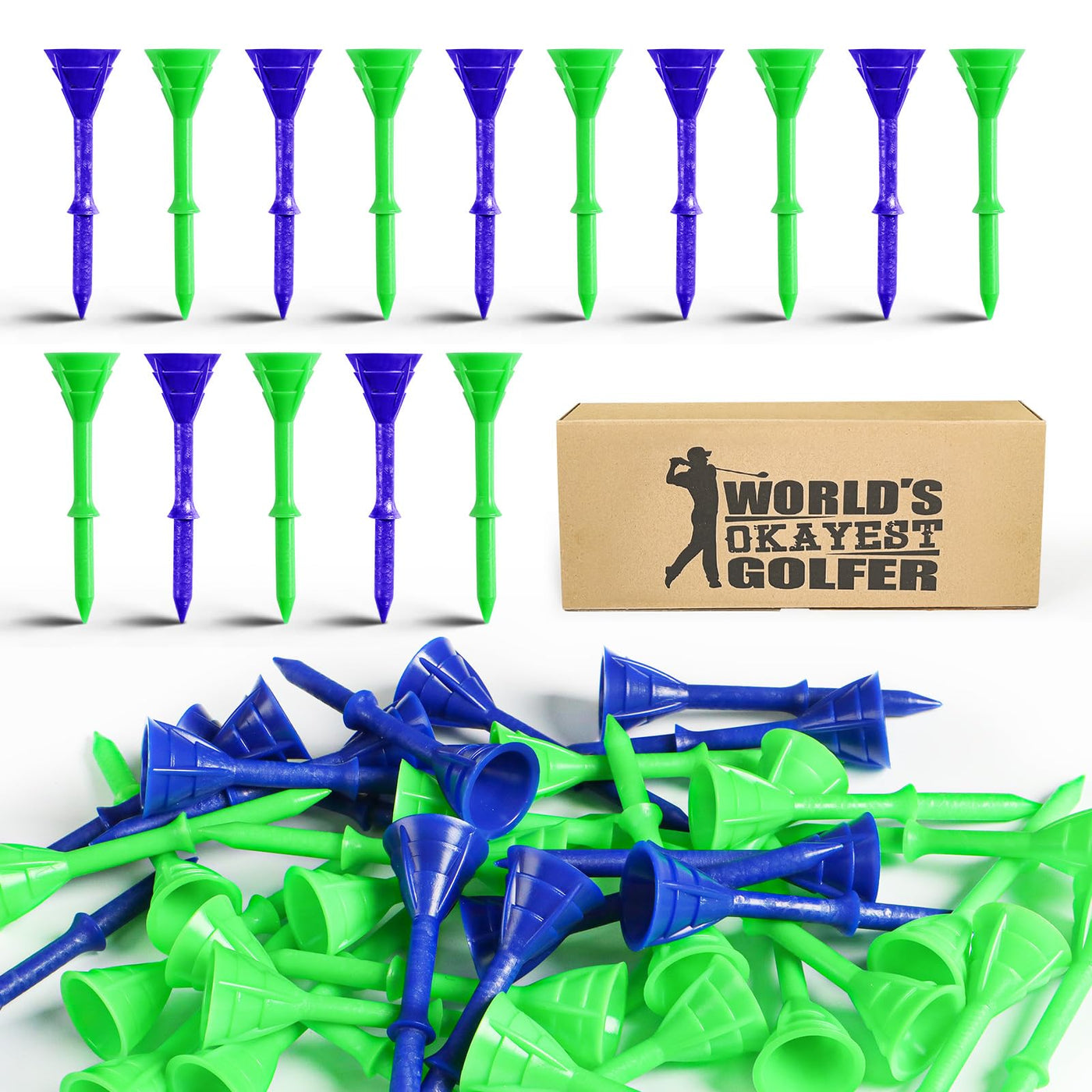 50/100 Pack Golf Tees Unbreakable Plastic 3 1/4
