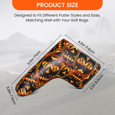 Waterproof Protection Golf Putter Covers Black Golden Fit Most Blade Putters