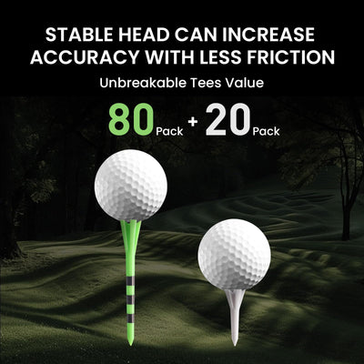 Golf Tees Plastic 80 Driver with 20 Iron Mixed 100 Pack