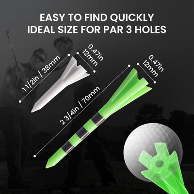 Golf Tees Plastic 80 Driver with 20 Iron Mixed 100 Pack