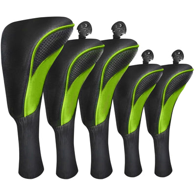 Golf Club Head Covers for Woods Driver Fairway Hybrid Value 5 Pack