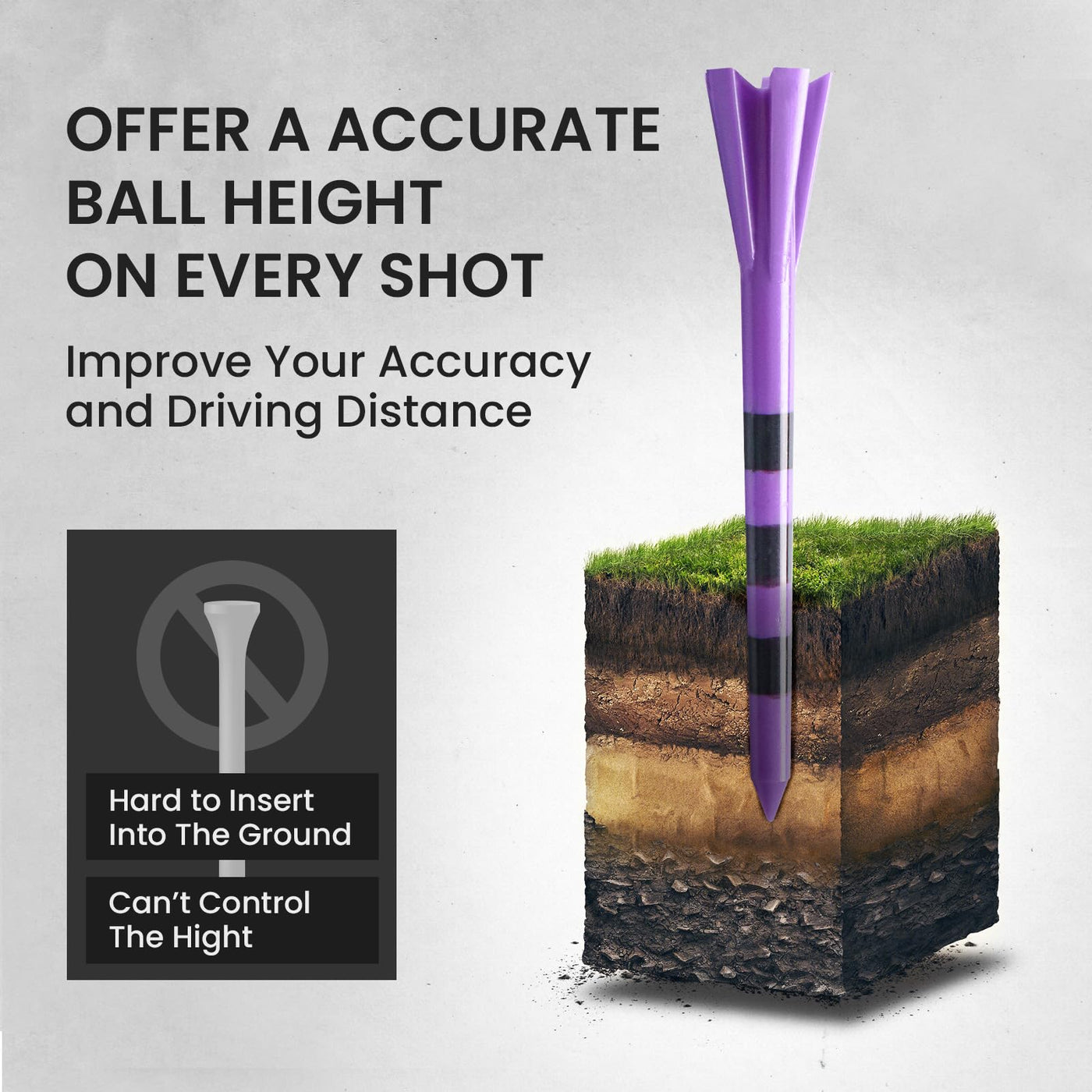 Golf Tees Plastic 80 Driver with 20 Iron Mixed 100 Pack