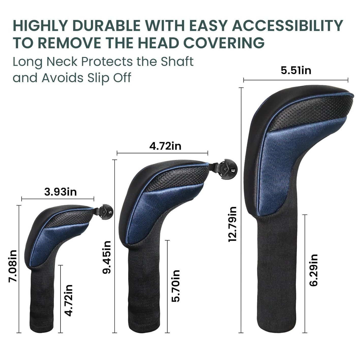 Golf Club Head Covers for Woods Driver Fairway Hybrid Value 5 Pack