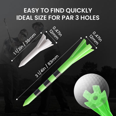 Golf Tees Plastic 80 Driver with 20 Iron Mixed 100 Pack