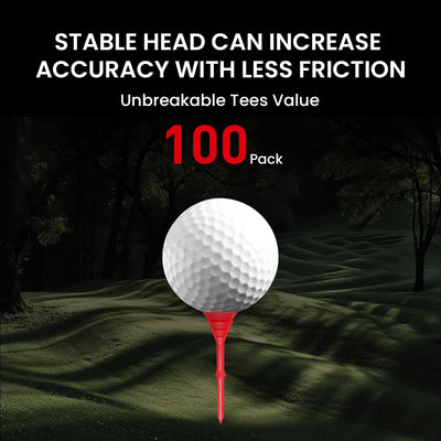 50/100 Pack Golf Tees Unbreakable Plastic 3 1/4