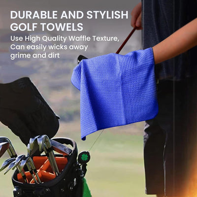 Golf Towels with Strong Magnetic Retractable Carabiner Value 3 Pack 24''X16'