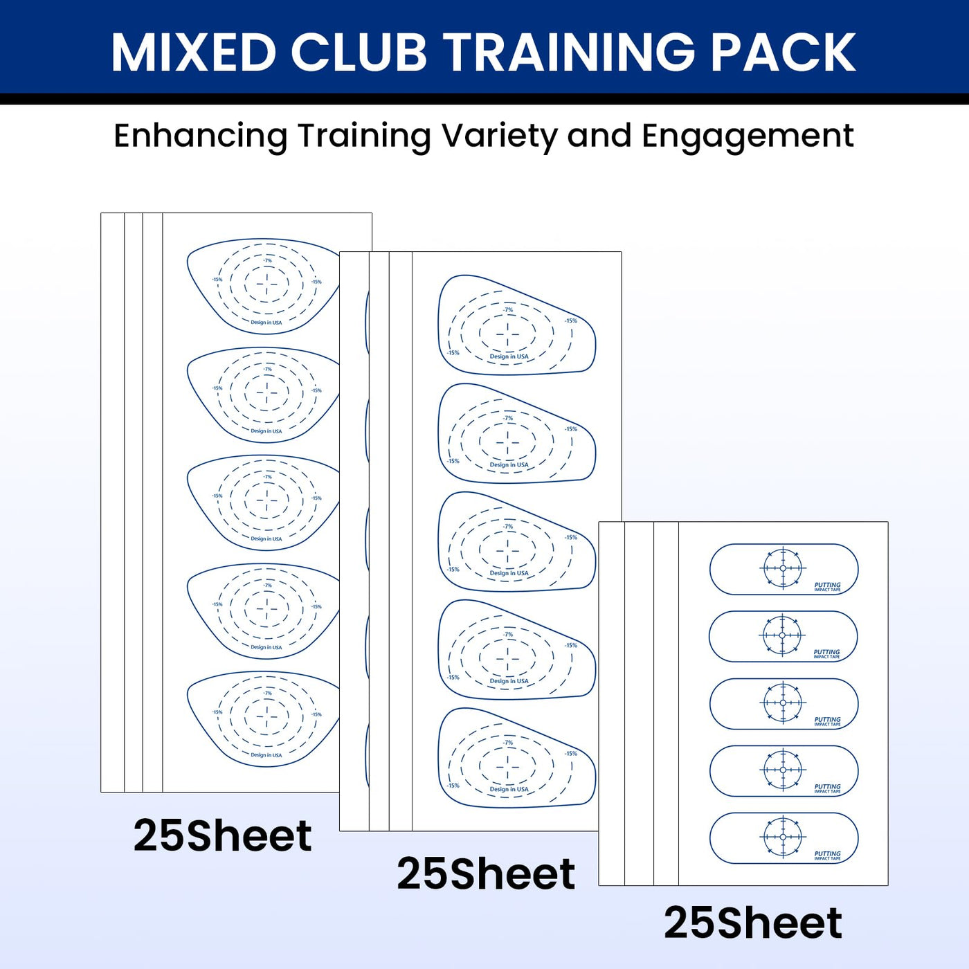 Golf Club Impact Tape Labels Stickers For Swing Practice
