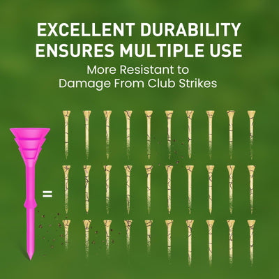50/100 Pack Golf Tees Unbreakable Plastic 3 1/4