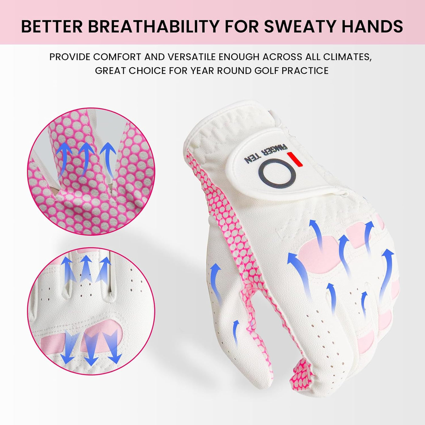 Women's Golf Gloves Extra Grip All Weather 2 Pack