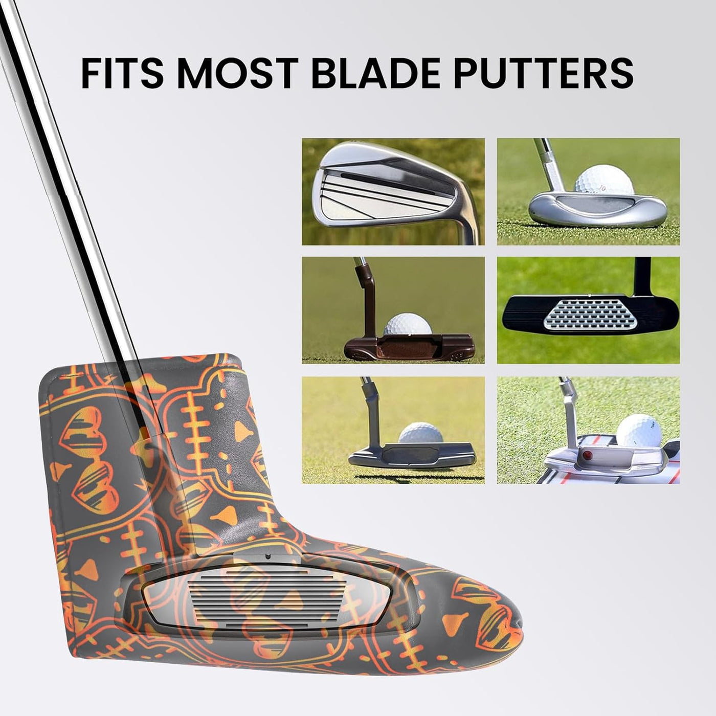 Golf Putter Covers Black Golden Fit Most Blade Putters