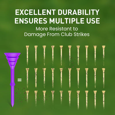 50/100 Pack Golf Tees Unbreakable Plastic 3 1/4