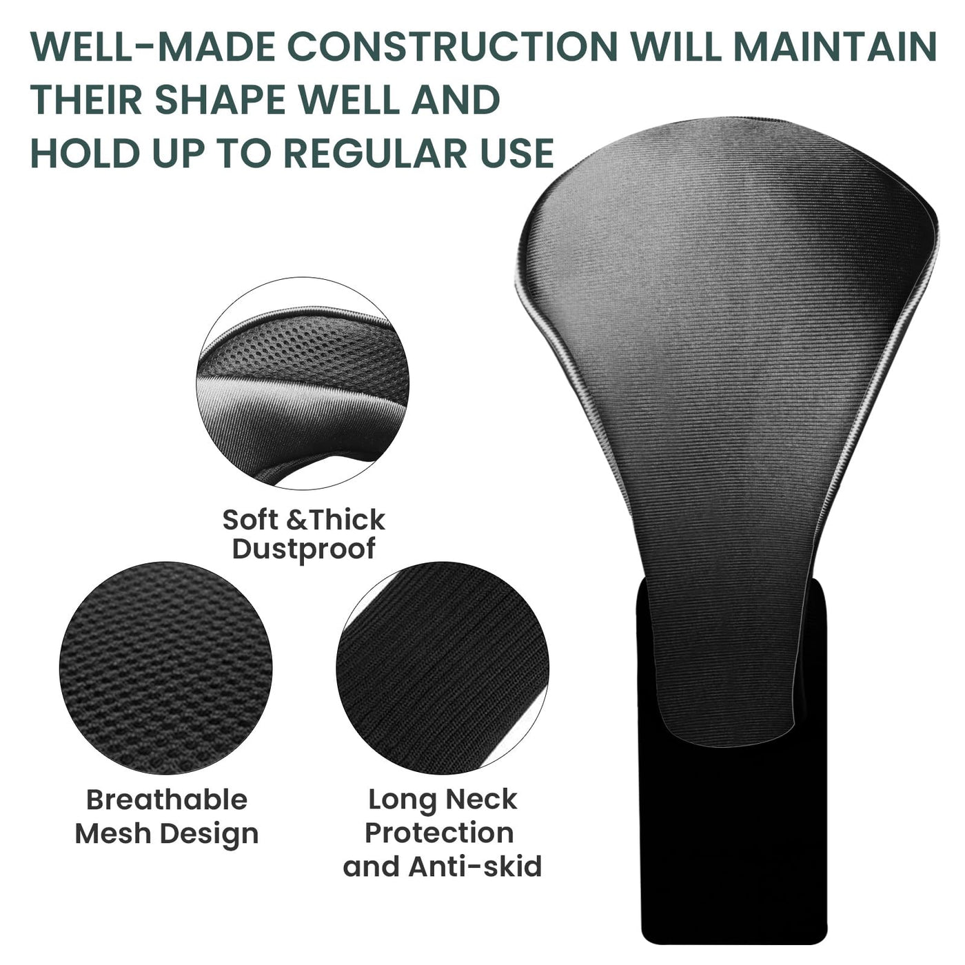 Golf Club Head Covers for Woods Driver Fairway Hybrid Value 5 Pack