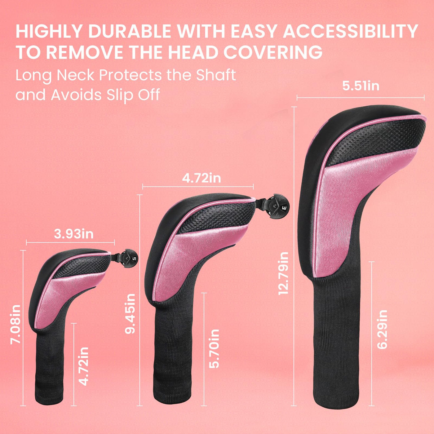 Golf Club Head Covers for Woods Driver Fairway Hybrid Value 5 Pack