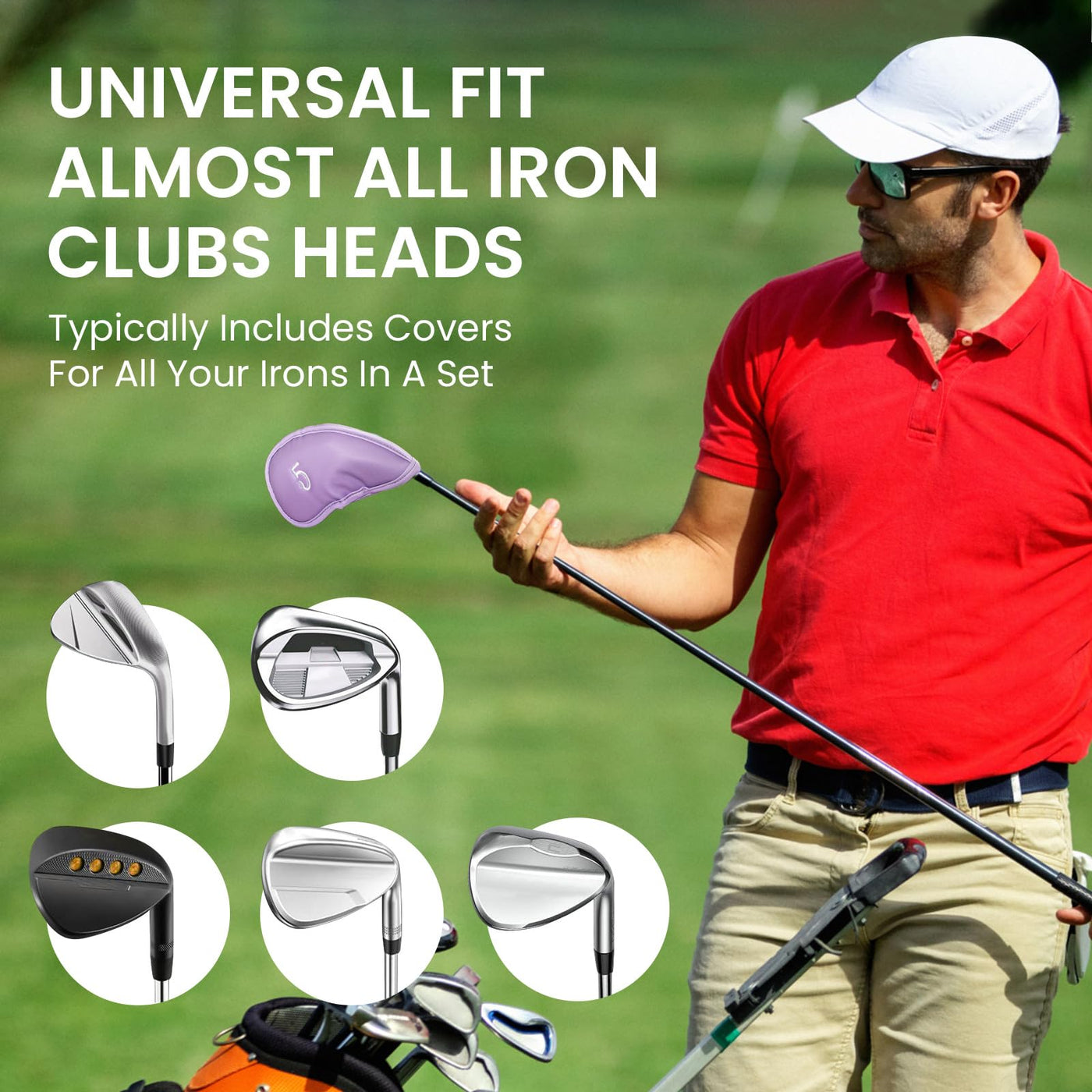 Golf Iron Head Covers 12 Piece Set Universal Fit
