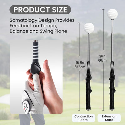 Golf Swing Trainer Stretchable Practice Rod