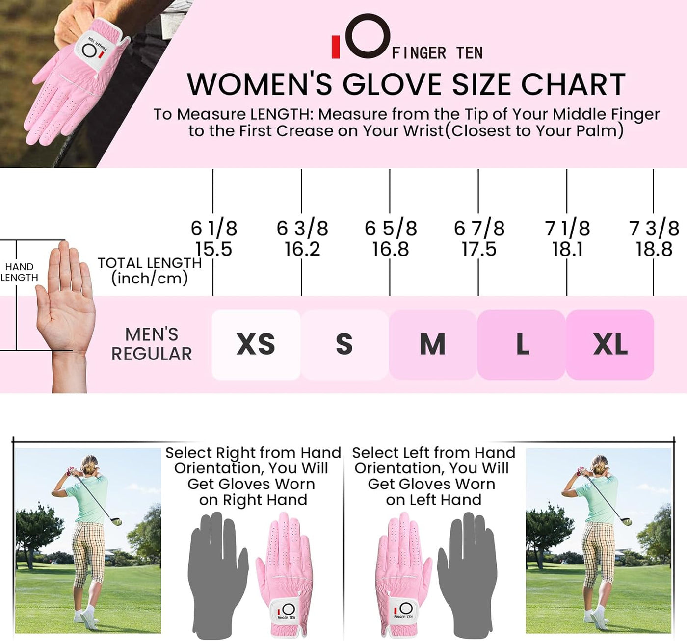 Women's Golf Gloves Wet Hot Cool Grip 1 Pair