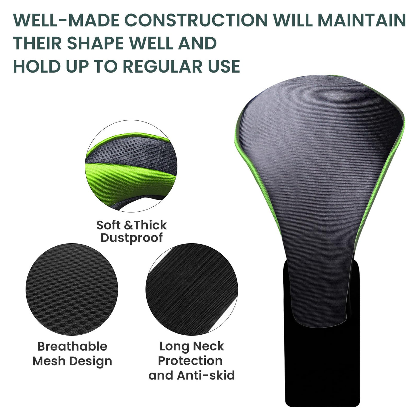 Golf Club Head Covers for Woods Driver Fairway Hybrid Value 5 Pack