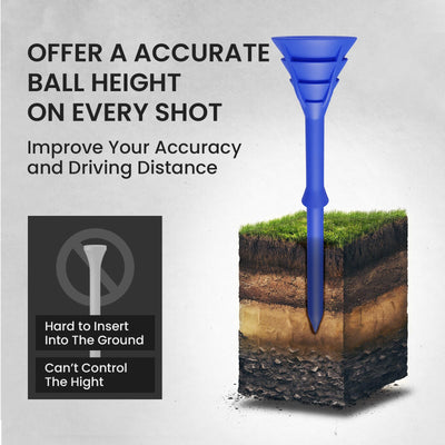 50/100 Pack Golf Tees Unbreakable Plastic 3 1/4