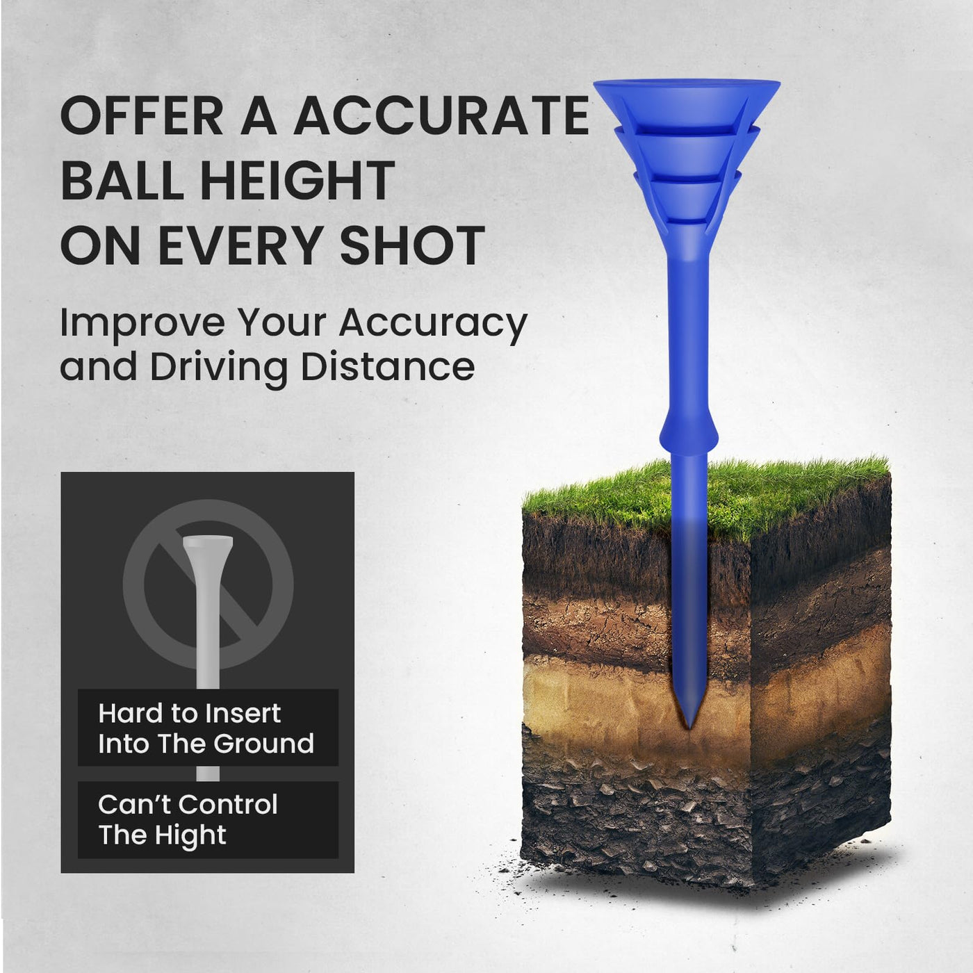 50/100 Pack Golf Tees Unbreakable Plastic 3 1/4