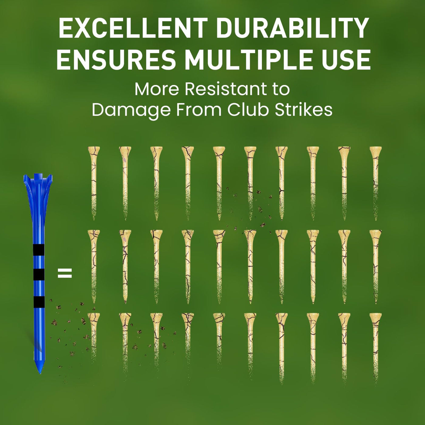 Golf Tees Plastic 80 Driver with 20 Iron Mixed 100 Pack