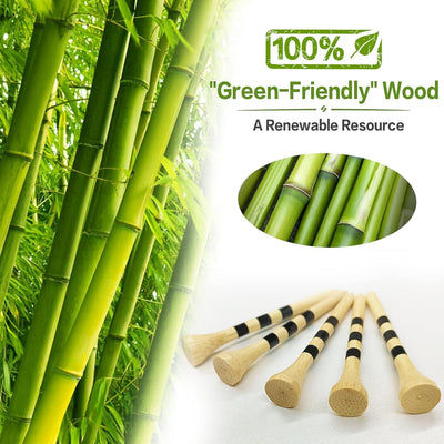 Golf Tees Wood Consistent Height 60 Pack Long Tees 2 3/4 3 1/4 Inch and 40 Pack 1 1/2 Inch Short Tees