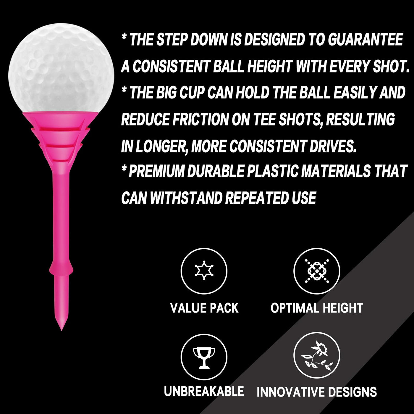 60 Pack Cup Tees 3 1/4 Unbreakable