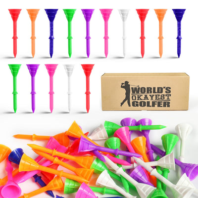 50/100 Pack Golf Tees Unbreakable Plastic 3 1/4