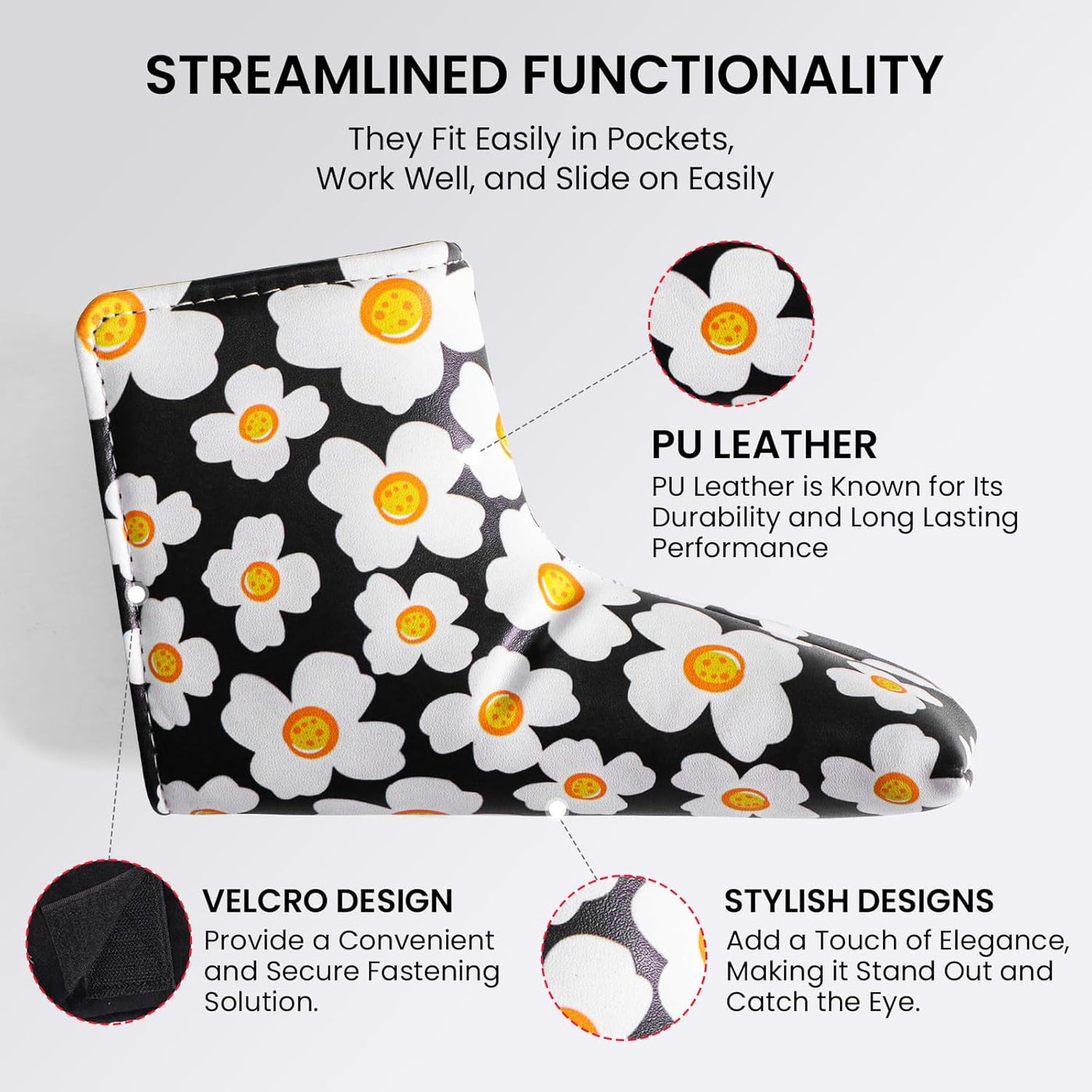 Waterproof Protection Golf Putter Covers Daisy Fit Most Blade Putters